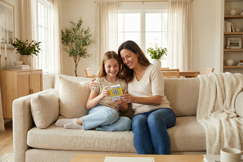 The Happy Heart is a 30-day card set that helps teens cut overthinking, grow resilience, and make better choices. One card a day. Real-world examples. Suitable to use solo, with a parent, teacher, or therapist