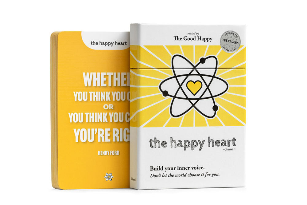 The Happy Heart is a 30-day card set that helps teens cut overthinking, grow resilience, and make better choices. One card a day. Real-world examples. Suitable to use solo, with a parent, teacher, or therapist